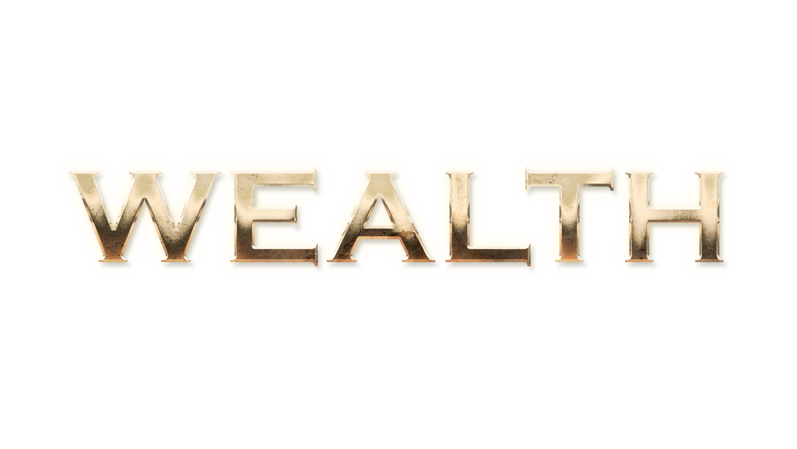 WORD WEALTH gold text effects art typography PNG images free
